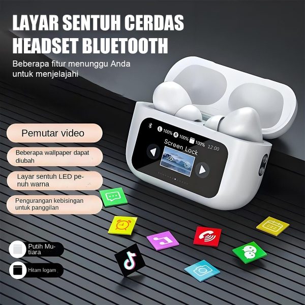 TWS érintőkijelzős Bluetooth 5.4 fülhallgató LCD töltőtokkal – Hangtechnika