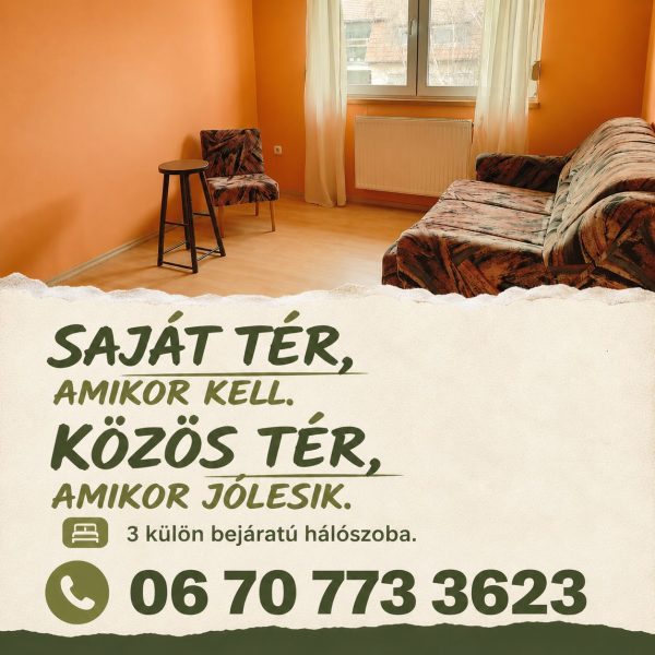 FELVETTEK KESZTHELYRE? NAGYSZERŰ!  Kiadó lakás egyetemistáknak •  06 70 77 33 623 – 2. kép