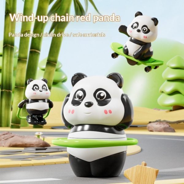 Felhúzós sportoló panda figura