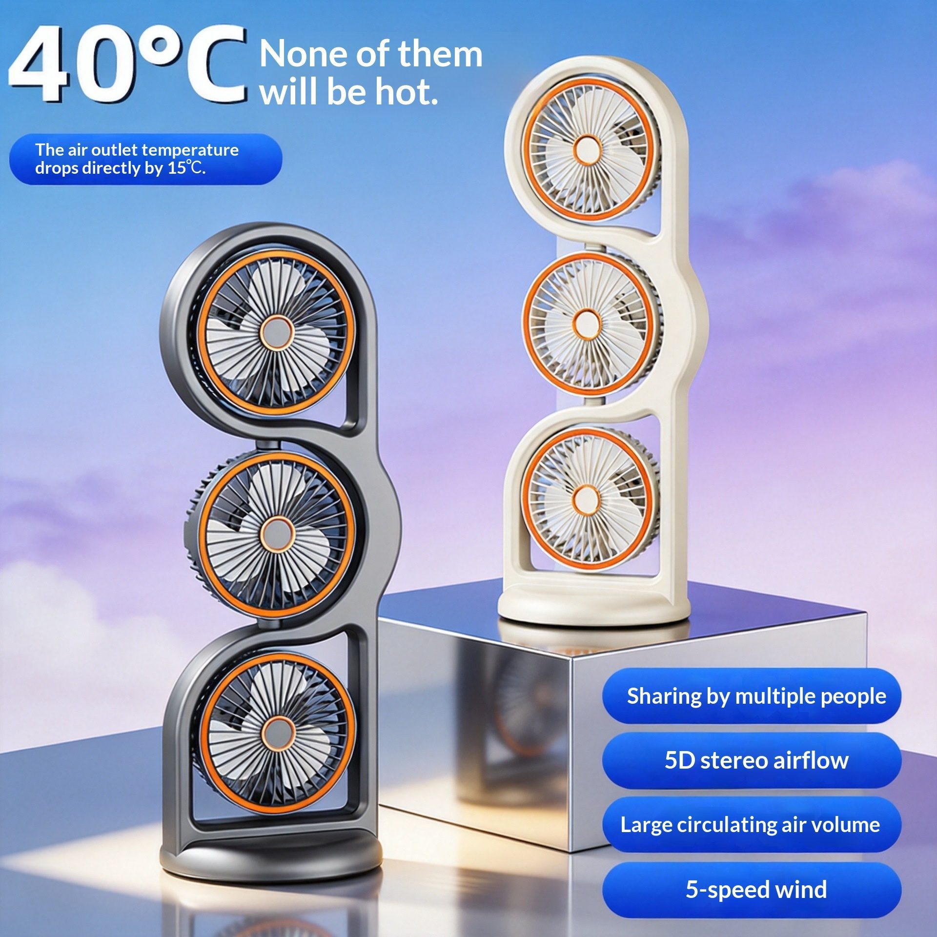 Multifunkciós 3-sebességes ventilátor éjjeli fénnyel – Háztartási gép
